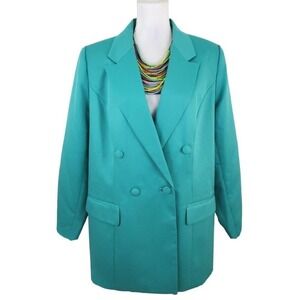 Studio B ~Woman Plus Size 20W~ Green Blazer Jacket Fully Lined Button Front.